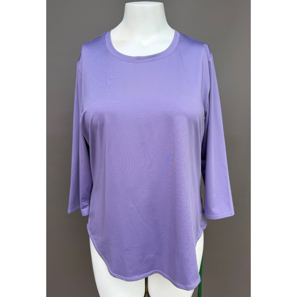 Arctic Cool Medium Purple Hydrofreeze X 3/4 Sleeve Cooling Active Top Athleisure